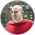 Middle aged man in red t-shirt