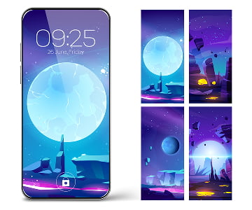 Four screen illustrations